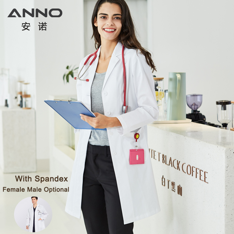 Medical Lab Work - Spandex elastik çalışma ile ANNO uzun